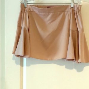 Topshop petite off-the-shoulder top in blush satin